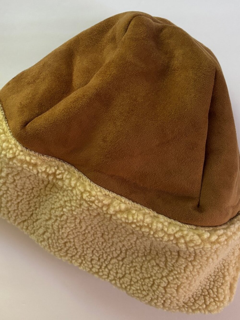 VERY LARGE SIZE Winter Hat by LL Bean, Faux Suede and Shearling, XL, Women Men